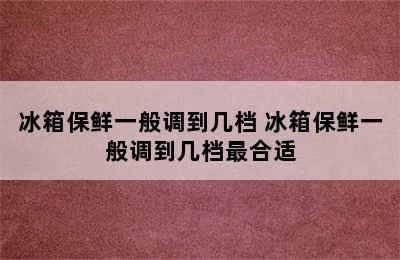 冰箱保鲜一般调到几档 冰箱保鲜一般调到几档最合适